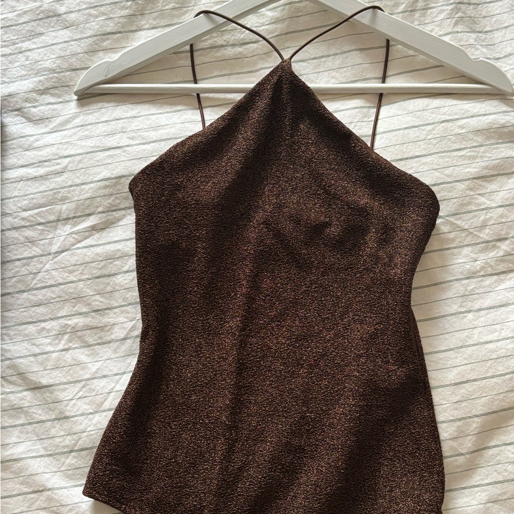 H&M Brown Backless Fitted Camisole